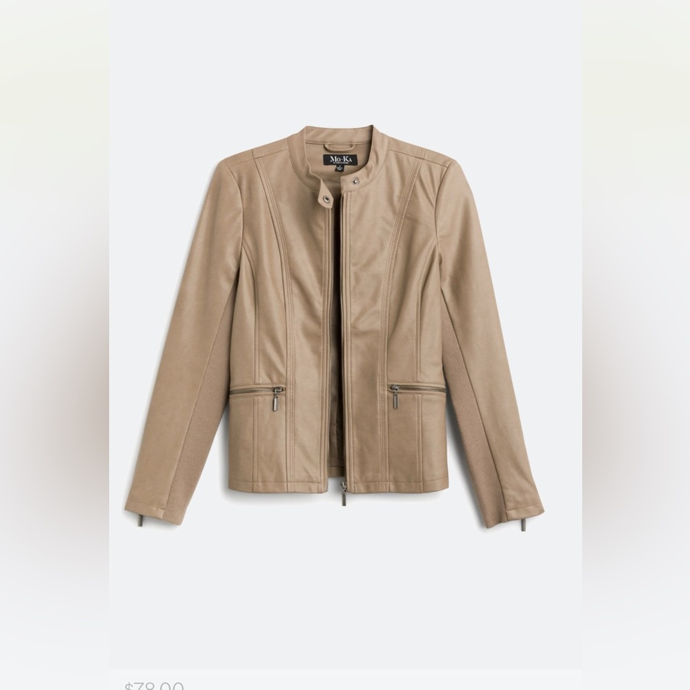 Mo-Ka Ebele Faux Leather Moto Jacket XL - Picture 5 of 10